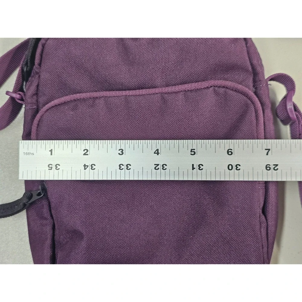 Eddie Bauer Purple Canvas Crossbody Bag Small Utility Messenger Travel Pouch